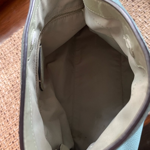 Coach Sky Blue Leather Shoulder Bag With Crossbody Strap Clarkson Hobo - Picture 7 of 8